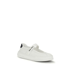 Sapatos de ballet de couro de bezerro branco Miu Miu - EU40.5/US10.5