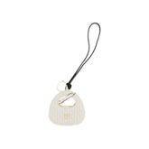 Miu Miu White Calf Leather Bos Taurus Keychain