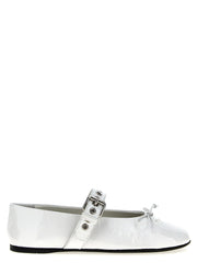 Miu Miu White Calfskin Ballet Flats - EU38.5/US8.5