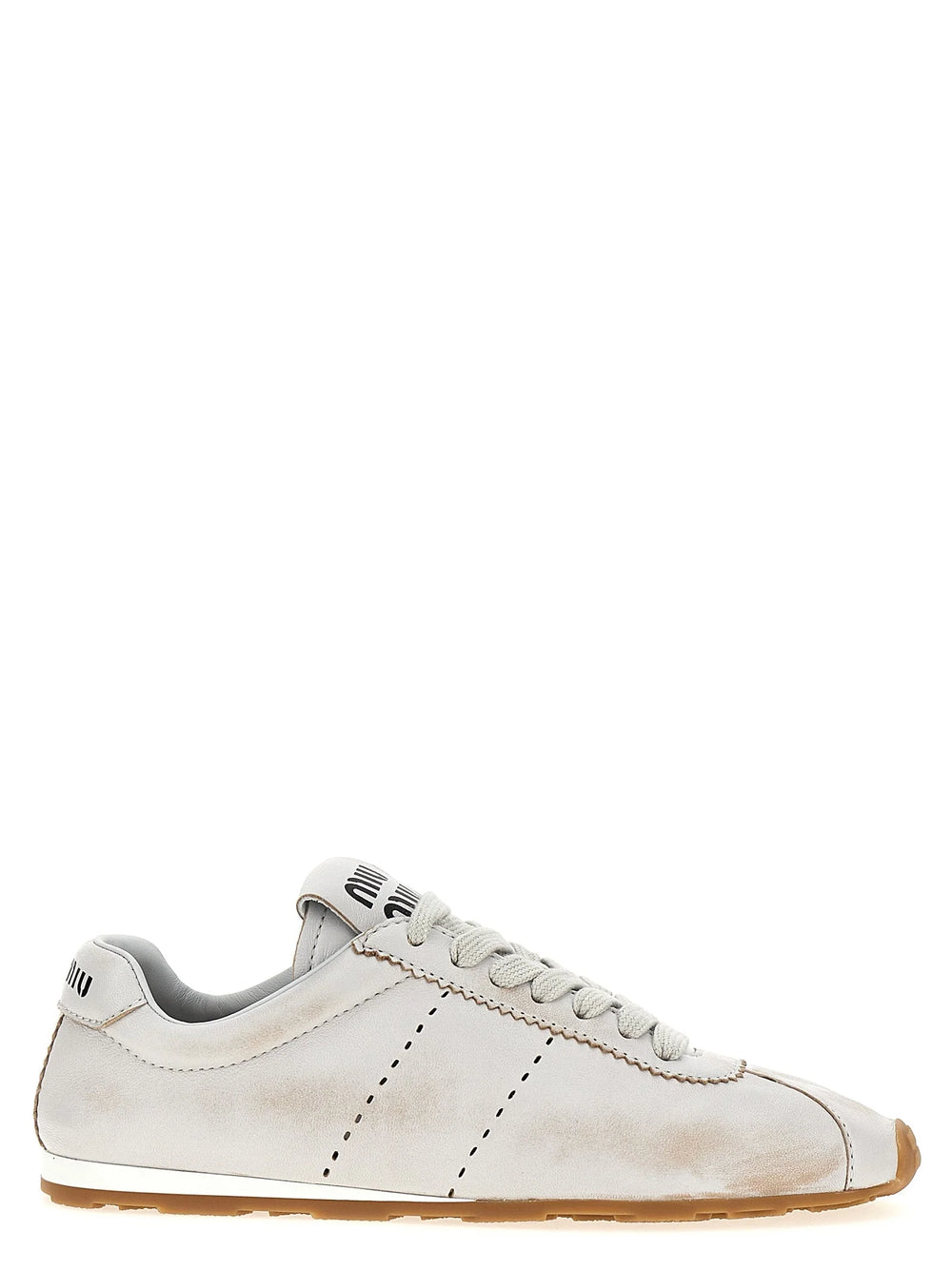 Miu Miu White Calfskin Low Top Sneakers - EU36/US6