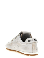 Miu Miu White Calfskin Low Top Sneakers - EU36/US6