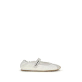 Miu Miu White Fabric Ballet Flats