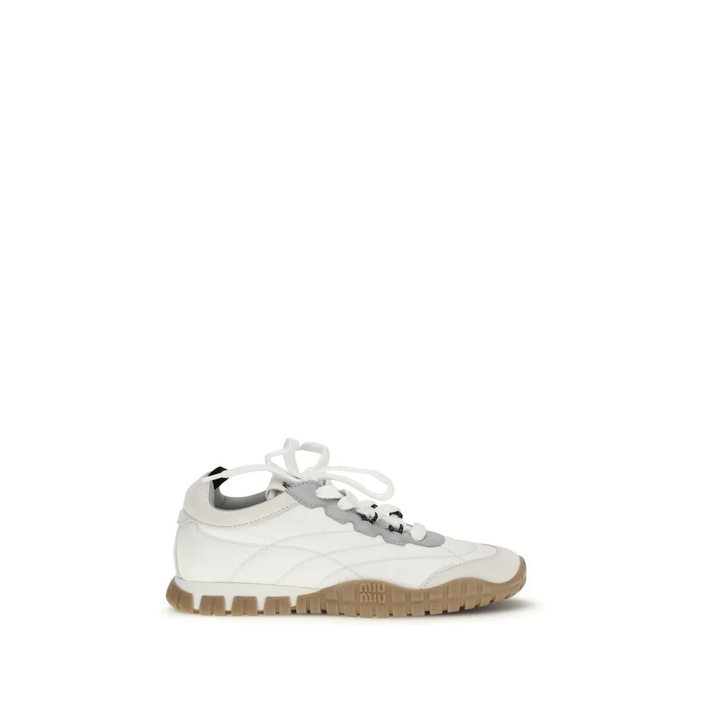 Miu Miu White Polyamide Athletic Sneakers