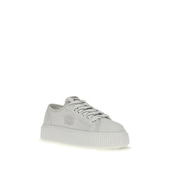 Miu Miu White Polyamide Platform Sneakers