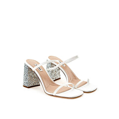 Miu Miu White Silk Sandal - Sandals