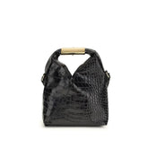 MM6 Black Calf Leather Bos Taurus Handbag