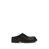 MM6 Black Calf Leather Bos Taurus Mules