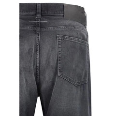 MM6 Black Cotton Straight-Leg Jeans