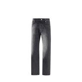 MM6 Black Cotton Straight-Leg Jeans