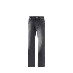 MM6 Black Cotton Straight-Leg Jeans