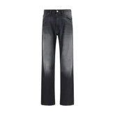 MM6 Black Cotton Straight-Leg Jeans