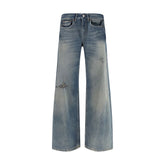 MM6 Blue Cotton Relaxed Fit Jeans - W25