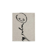 Front view of the MM6 Maison Margiela gray wool Aries scarf featuring a minimalist oversized rectangular silhouette.