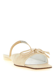 MM6 Maison Margiela Beige Cowhide Slides