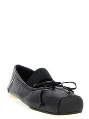MM6 Maison Margiela Black Calfskin Ballet Flats