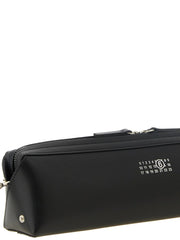 MM6 Maison Margiela Black Cowhide Clutch Bag
