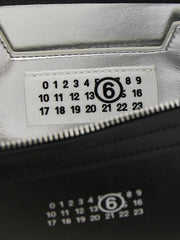 MM6 Maison Margiela Black Cowhide Clutch Bag