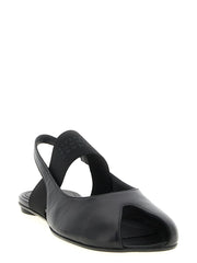 MM6 Maison Margiela Black Lamb Leather Flat Sandals