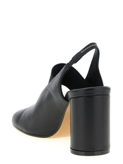 MM6 Maison Margiela Black Lamb Leather Mid Heel Pumps - EU40/US10