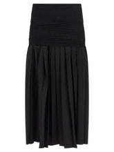 MM6 Maison Margiela Black Polyester Midi Skirt