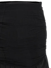 MM6 Maison Margiela Black Polyester Midi Skirt