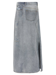 MM6 Maison Margiela Blue Cotton Mini Skirt