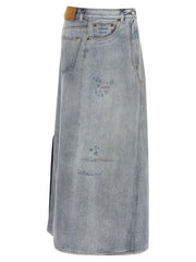 MM6 Maison Margiela Blue Cotton Mini Skirt