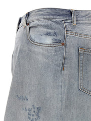 MM6 Maison Margiela Blue Cotton Mini Skirt