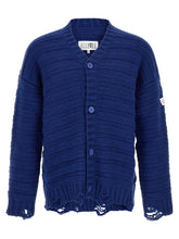 MM6 Maison Margiela Blue Virgin Wool Cardigan - M