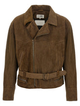 MM6 Maison Margiela Brown Calfskin Leather Jacket