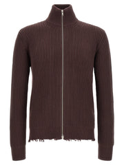MM6 Maison Margiela Brown Cotton Cardigan