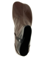 MM6 Maison Margiela Brown Lambskin Ankle Boots - EU37/US7
