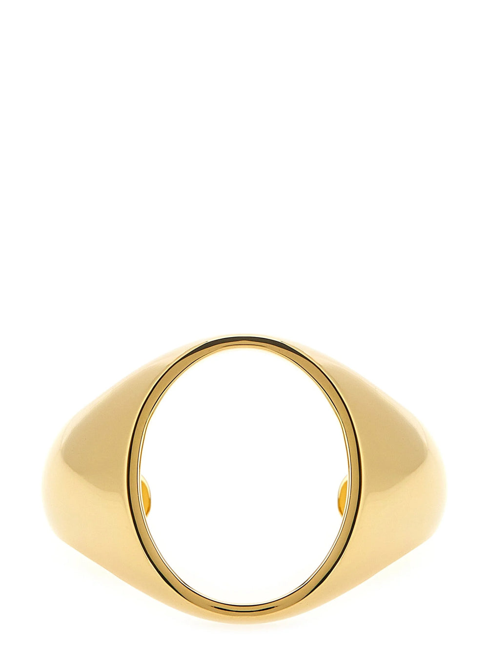 MM6 Maison Margiela gold-tone brass cuff bracelet featuring a minimalist architectural silhouette for women.
