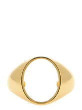 MM6 Maison Margiela gold-tone brass cuff bracelet featuring a minimalist architectural silhouette for women.