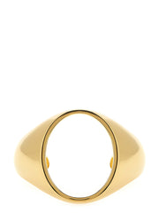 MM6 Maison Margiela gold-tone brass cuff bracelet featuring a minimalist architectural silhouette for women.