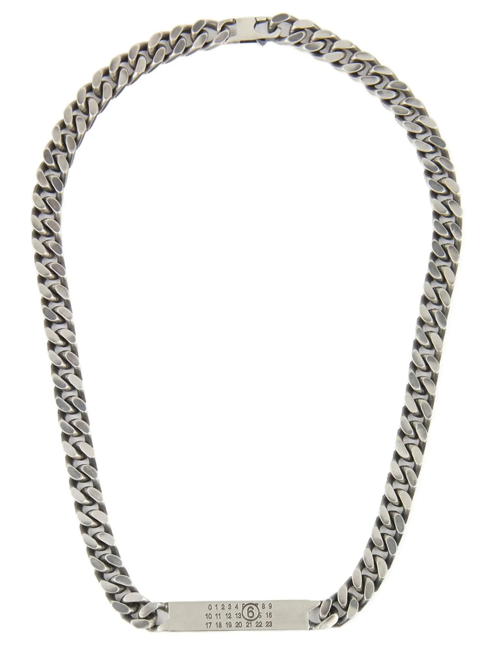 MM6 Maison Margiela Silver Brass Necklace - One Size