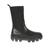 Moncler Black Calfskin Ankle Boots - EU37/US7