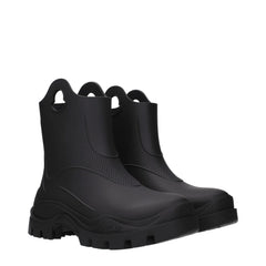 Moncler Black Cotton Ankle Boots