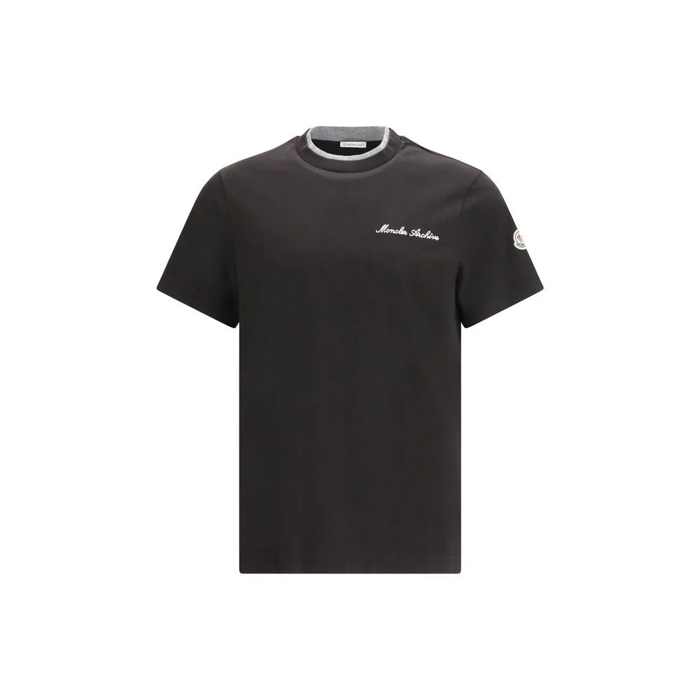 Moncler Black Cotton T-Shirt - S