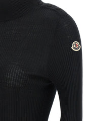 Moncler Black Virgin Wool Cardigan