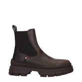 Moncler Brown Leather Ankle Boots - EU42.5/US9.5