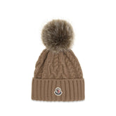 Moncler Brown Wool Oves Aries Beanie - UNI