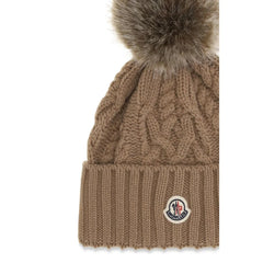 Moncler Brown Wool Oves Aries Beanie - UNI