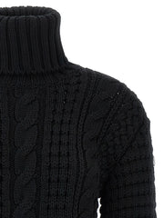 MONCLER GENIUS Black Virgin Wool Cardigan - XS
