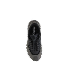 Moncler Gray Calf Leather Bos Taurus Athletic Sneakers