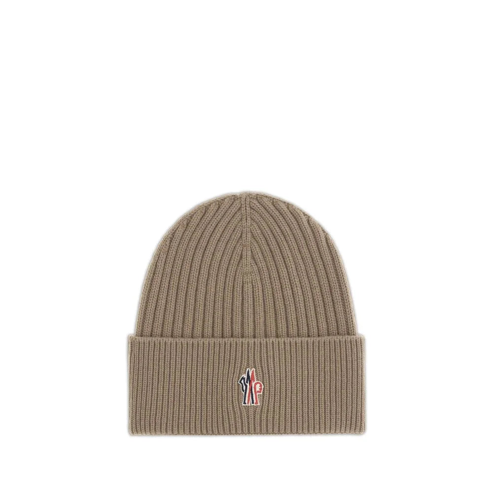 Moncler Grenoble Beige Merino Wool Beanie - UNI