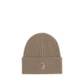Moncler Grenoble Beige Merino Wool Beanie - UNI