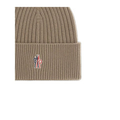 Moncler Grenoble Beige Merino Wool Beanie - UNI
