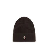 Moncler Grenoble Black Fleece Wool Beanie - UNI