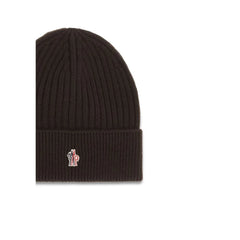 Moncler Grenoble Black Fleece Wool Beanie - UNI